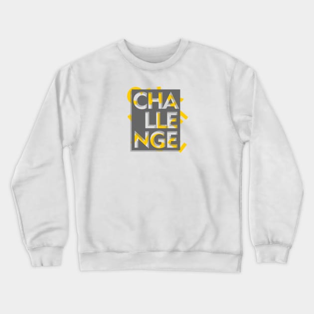 3d effect scrambled letter of challenge Crewneck Sweatshirt by Typography Dose